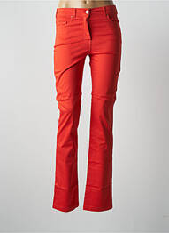 Pantalon droit fermeture zippée sous rabat boutonné taille normale orange PAUL BRIAL femme