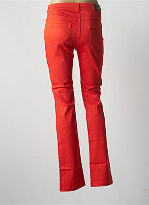 Pantalon droit fermeture zippée sous rabat boutonné taille normale orange PAUL BRIAL femme