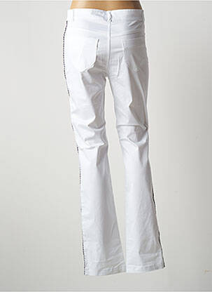 Pantalon droit fermeture zippée sous rabat boutonné taille normale blanc PAUL BRIAL femme