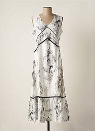Robe longue imprimé fantaisie sans manche blanc MALOKA femme