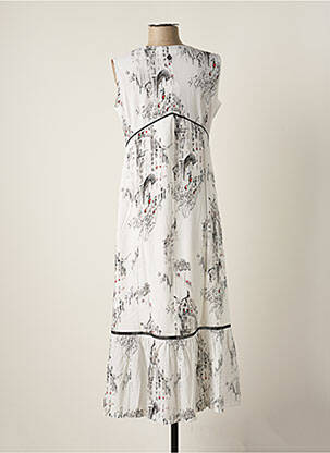Robe longue imprimé fantaisie sans manche blanc MALOKA femme