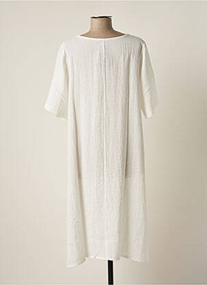 Robe mi-longue coupe fluide manches courtes blanc G!OZE femme