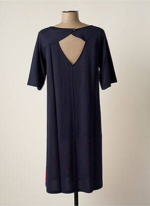 Robe mi-longue coupe fluide manches courtes bleu G!OZE femme