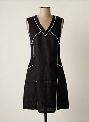 Robe mi-longue sans manche sans manche noir MALOKA femme