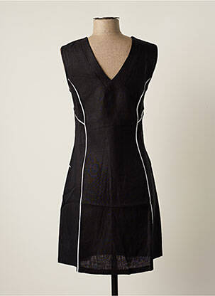 Robe mi-longue sans manche sans manche noir MALOKA femme