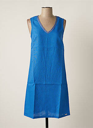 Robe mi-longue sans manche sans manche bleu MALOKA femme