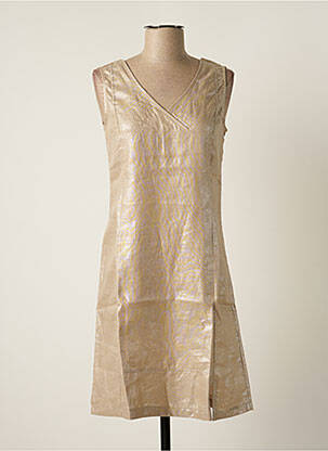 Robe mi-longue sans manche sans manche beige MALOKA femme