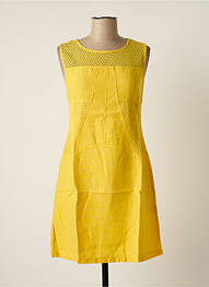 Robe mi-longue sans manche sans manche jaune MALOKA femme