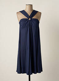 Robe mi-longue coupe fluide sans manche bleu MALOKA femme