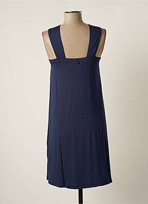 Robe mi-longue coupe fluide sans manche bleu MALOKA femme