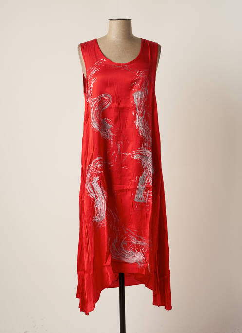 Robe mi-longue rouge MALOKA femme