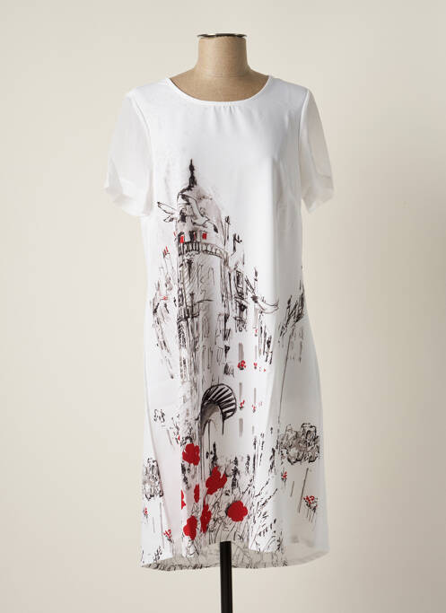 Robe mi-longue blanc MALOKA pour femme