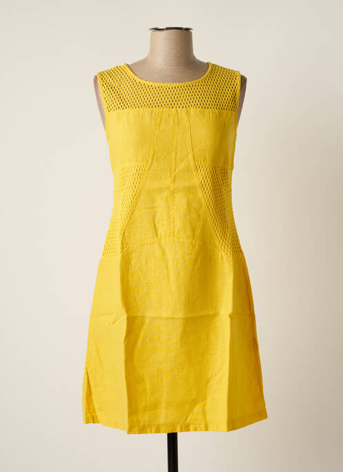 Robe mi-longue jaune MALOKA pour femme