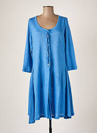 Veste casual col rond bleu MALOKA femme
