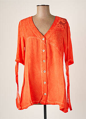 Tunique manches courtes coupe fluide orange MALOKA femme