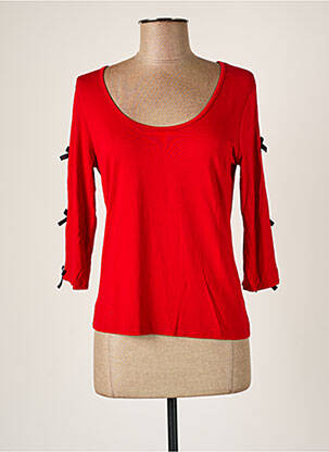 Top stretch manches 3/4 rouge PAUL BRIAL femme