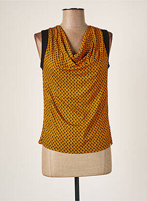 Top tissage jersey sans manche orange PAUL BRIAL femme