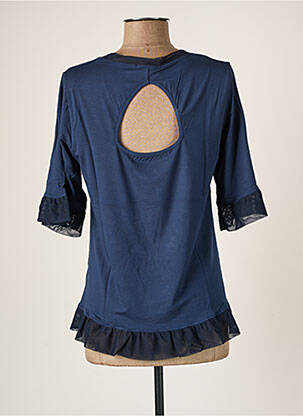Top stretch manches 3/4 bleu MALOKA femme