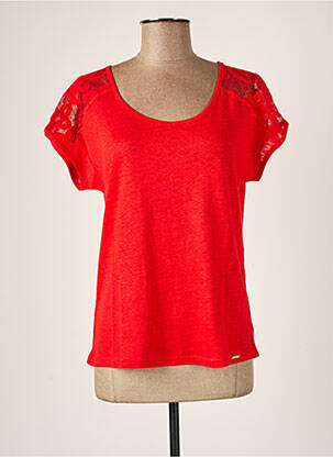 Top coupe fluide manches courtes rouge MALOKA femme