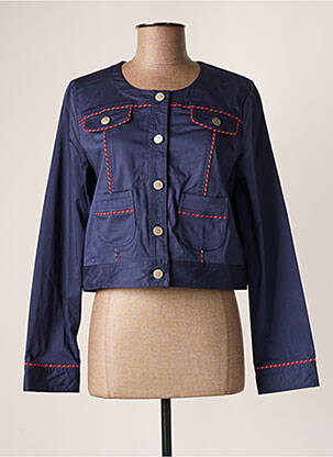 Veste casual col rond bleu PAUL BRIAL femme