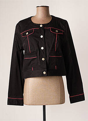Veste casual col rond noir PAUL BRIAL femme