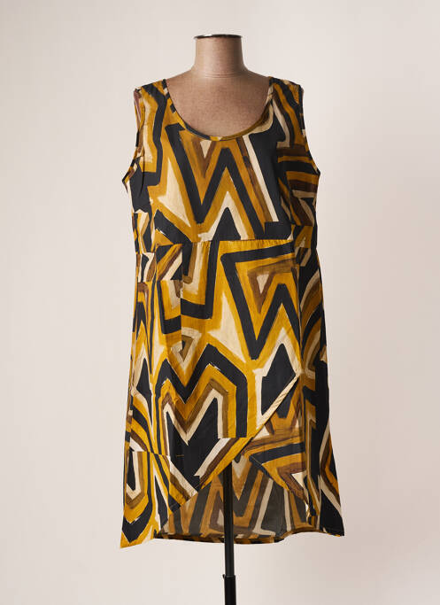 Robe mi-longue jaune G!OZE pour femme
