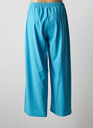 Pantalon large tissage popeline taille normale bleu MALOKA femme