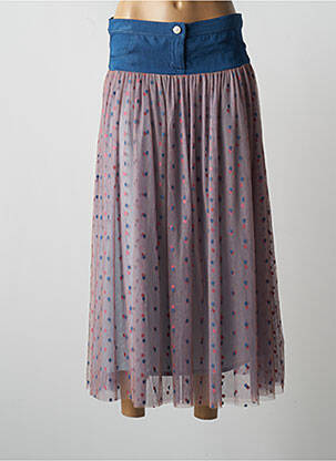 Jupe mi-longue taille haute rose PAUL BRIAL femme