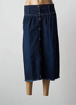 Jupe mi-longue taille normale bleu PAUL BRIAL femme