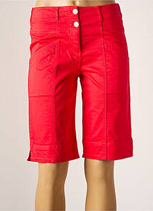 Bermuda tissage popeline taille normale rouge PAUL BRIAL femme
