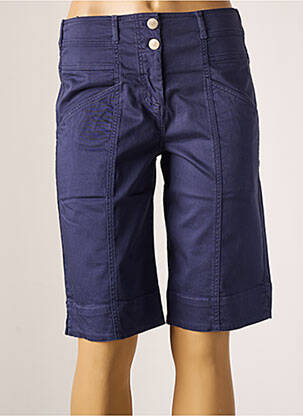 Bermuda tissage popeline taille normale bleu PAUL BRIAL femme