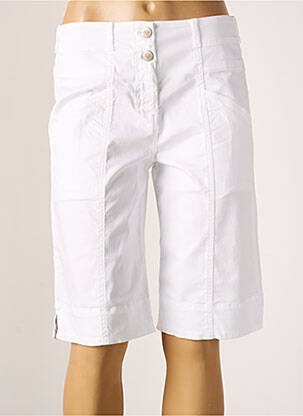 Bermuda tissage popeline taille normale blanc PAUL BRIAL femme