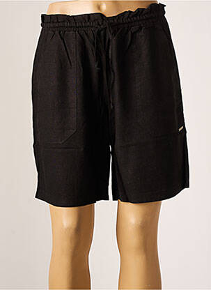 Bermuda taille élastique taille normale noir MALOKA femme
