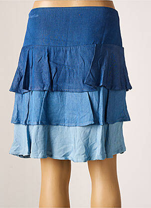 Jupe mi-longue fermeture zip latéral bleu PAUL BRIAL femme