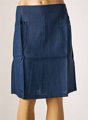 Jupe mi-longue coupe évasée bleu MALOKA femme
