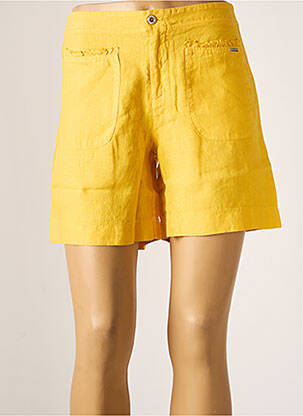 Bermuda coupe droite taille normale jaune MALOKA femme