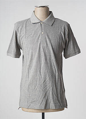 Polo tissage chiné manches courtes gris DAN JOHN homme