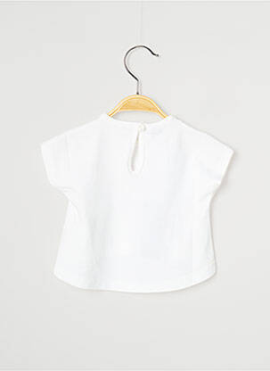 T-shirt fermeture boutonnée au dos manches courtes blanc J.O MILANO fille