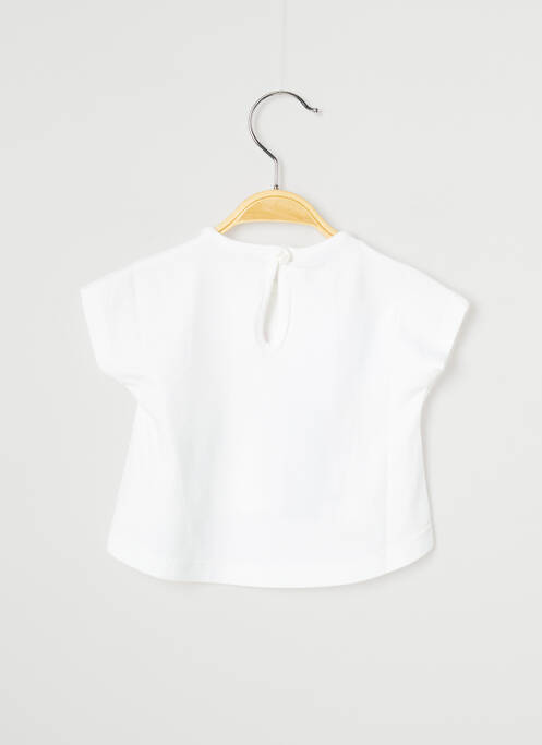 T-shirt fermeture boutonnée au dos manches courtes blanc J.O MILANO fille