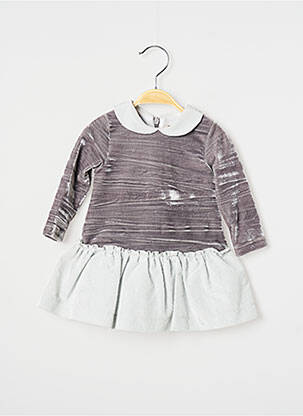 Robe mi-longue col claudine manches longues gris SAFER BABY fille
