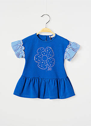 Robe mi-longue manches courtes manches courtes bleu J.O MILANO fille
