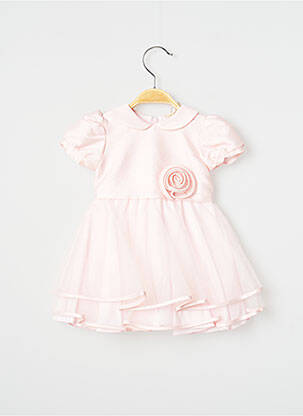 Robe mi-longue col claudine manches courtes rose SAFER BABY fille