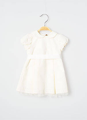 Robe mi-longue col claudine manches courtes beige SAFER BABY fille