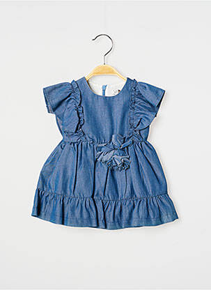 Robe mi-longue manches courtes manches courtes bleu J.O MILANO fille