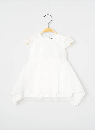 Robe mi-longue manches courtes manches courtes blanc J.O MILANO fille