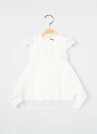Robe mi-longue fermeture zippée au dos manches courtes blanc J.O MILANO fille