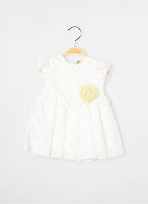 Robe mi-longue manches courtes manches courtes blanc SAFER BABY fille