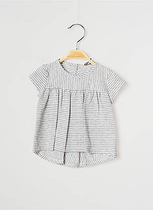 T-shirt fermeture boutonnée au dos manches courtes gris J.O MILANO fille