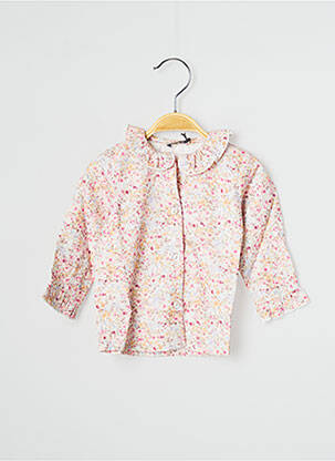 Chemisier tissage popeline manches longues rose J.O MILANO fille