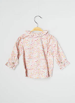 Chemisier tissage popeline manches longues rose J.O MILANO fille
